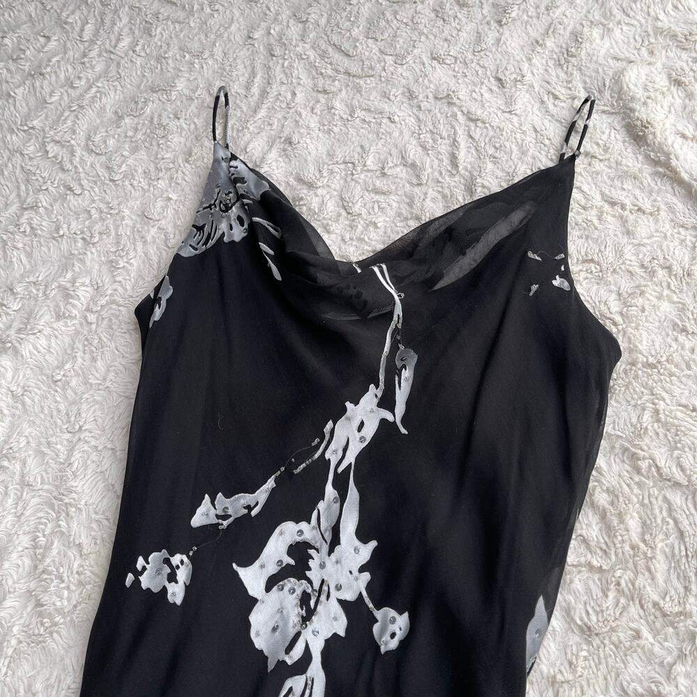 Alex Evenings beaded floral silk slip dress with matching scarf formal cocktail - Picture 6 of 17